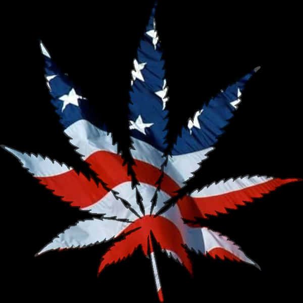 American Flag Weed Leaf PNG Image