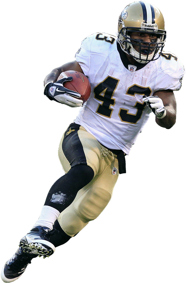 American Football Player Action Pose PNG Image