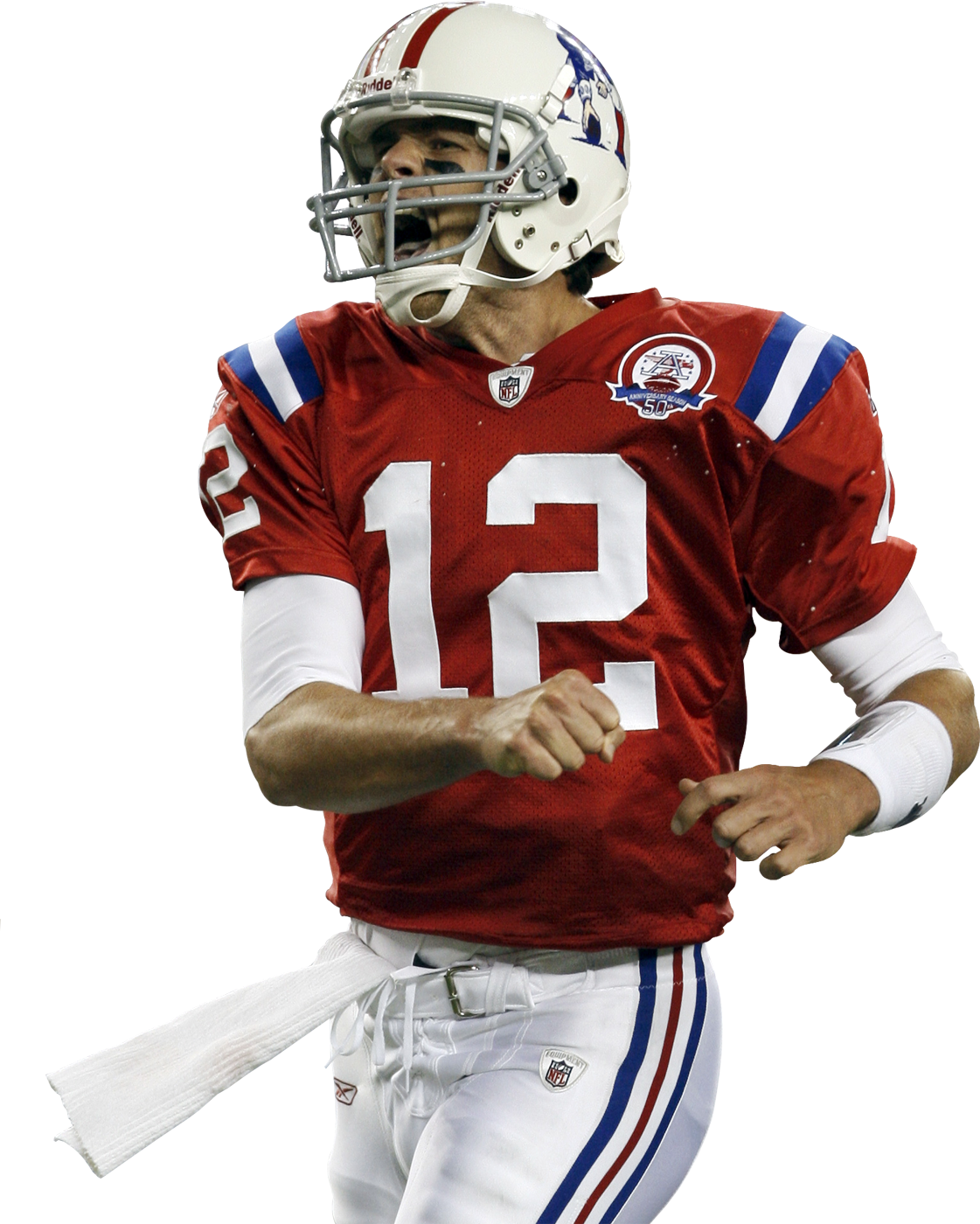 American Football Quarterback Action Pose PNG Image