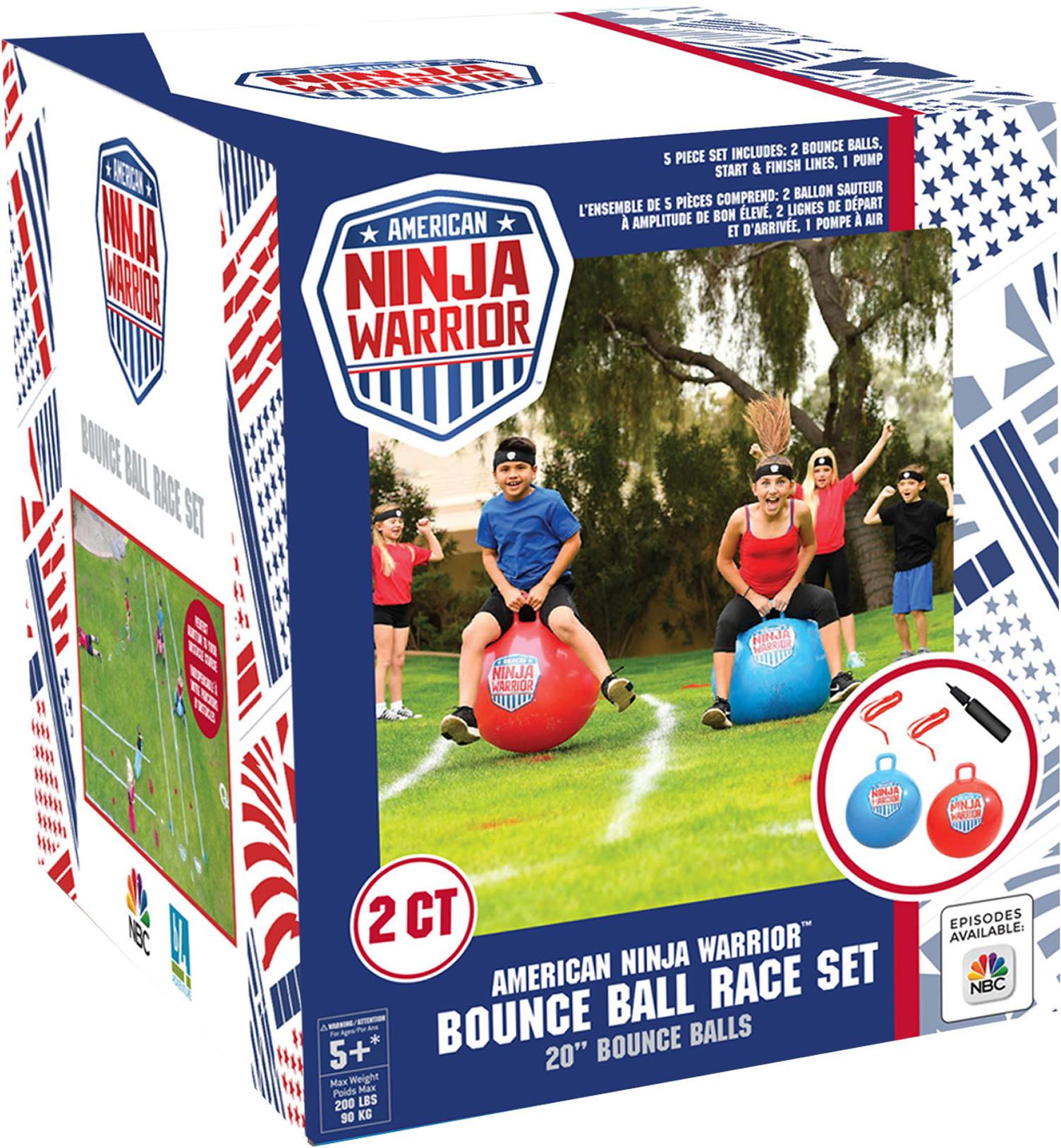 American Ninja Warrior Bounce Ball Race Set Packaging PNG Image