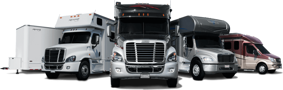 American Semi Trucks Lineup PNG Image