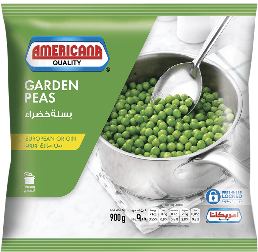 Americana Garden Peas Packaging PNG Image