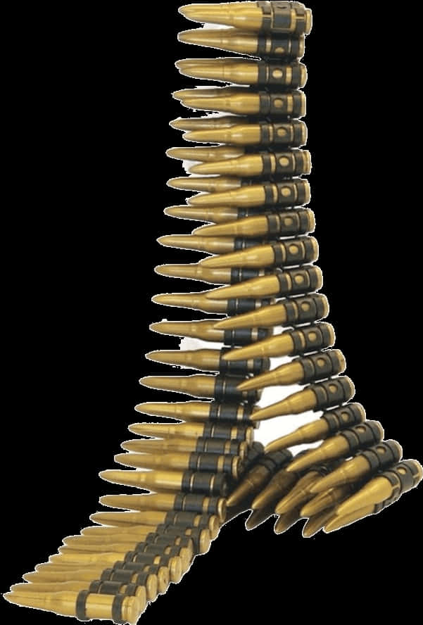 Ammunition Belt Curving Upward PNG Image