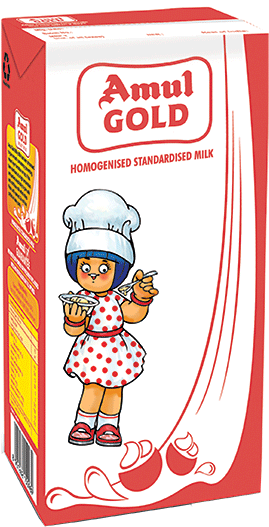 Amul Gold Milk Carton PNG Image