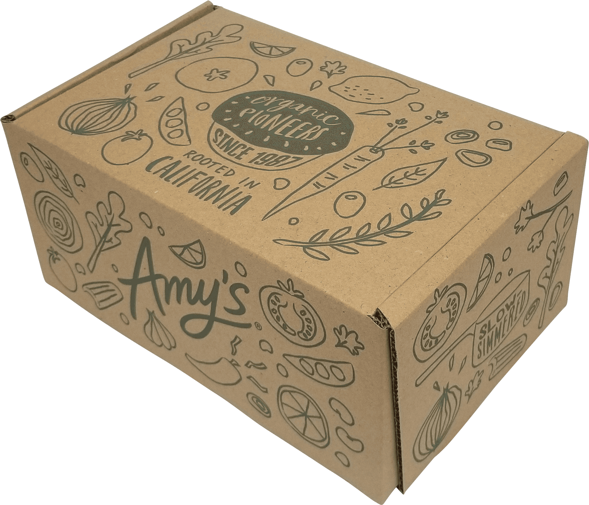 Amys Organic Pioneers Custom Printed Shipping Box PNG Image