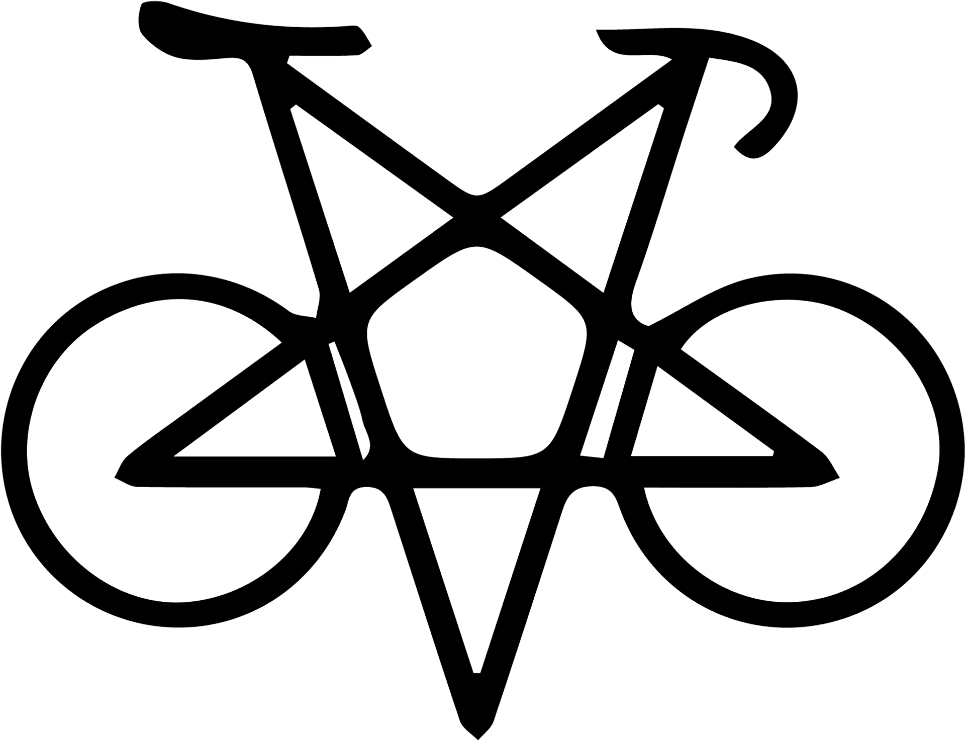 Anarchy Symbol Bicycle Design PNG Image