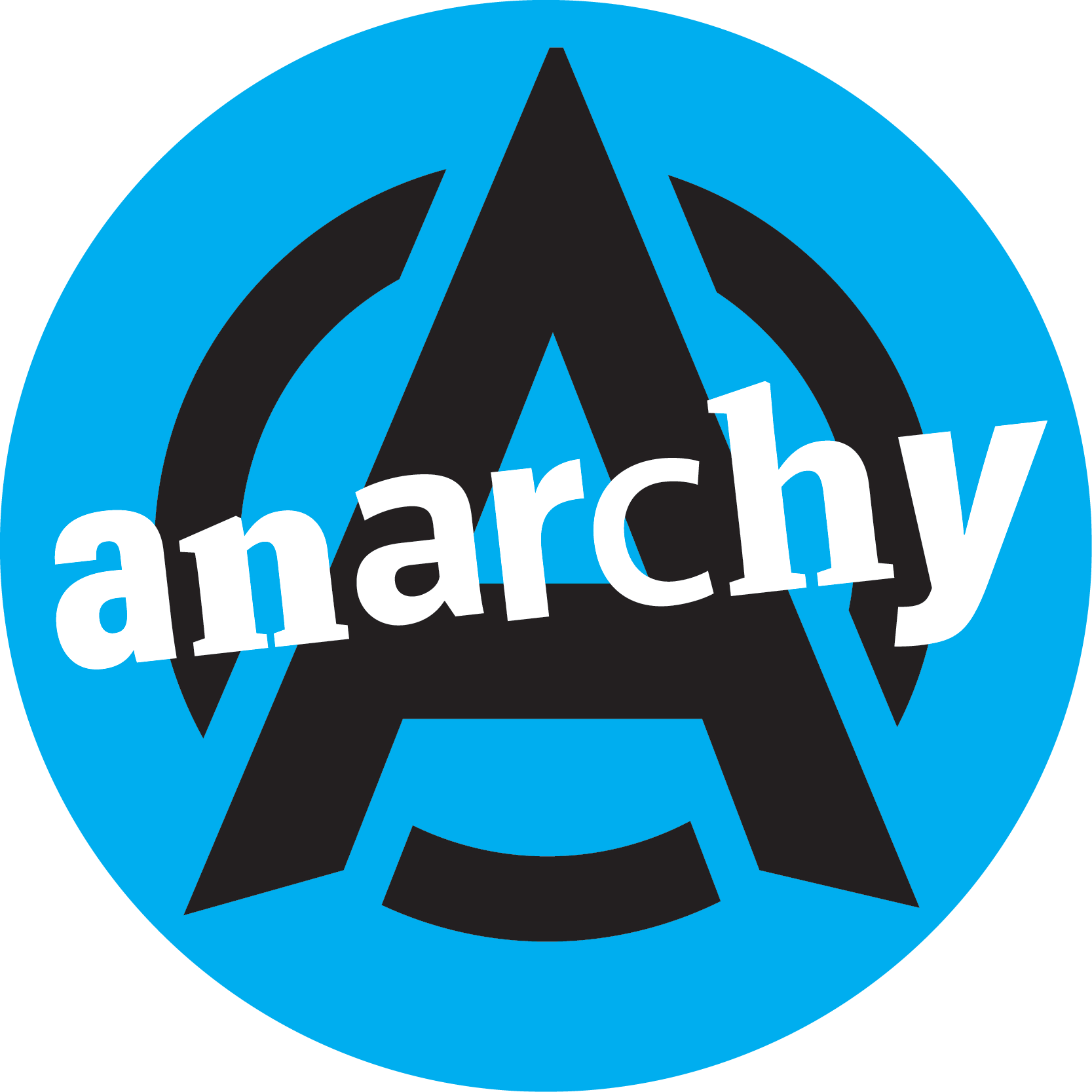 Anarchy Symbol Blue Background PNG Image