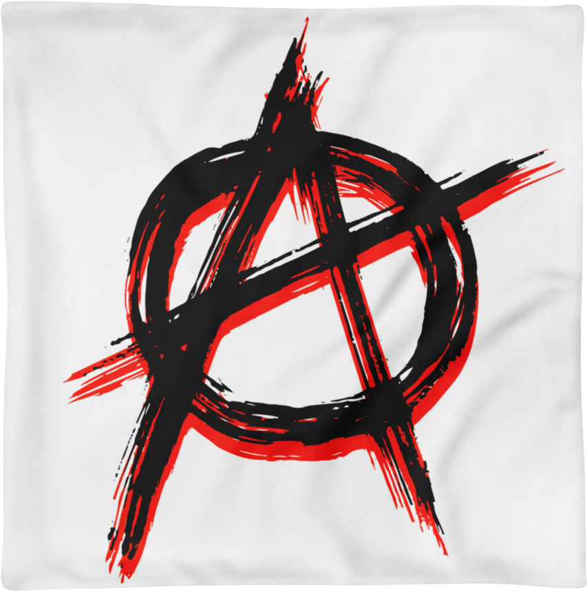 Anarchy Symbol Red Black Paint Splash PNG Image