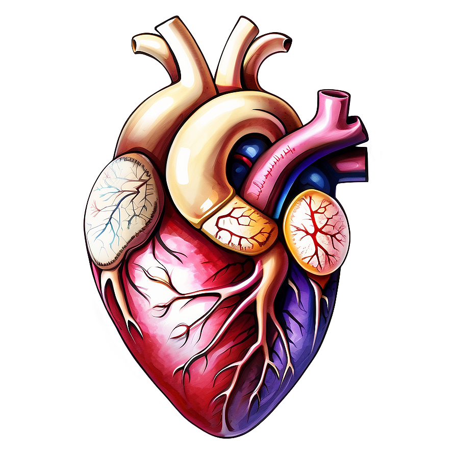 Anatomical Heart Watercolor Png Hhx PNG Image