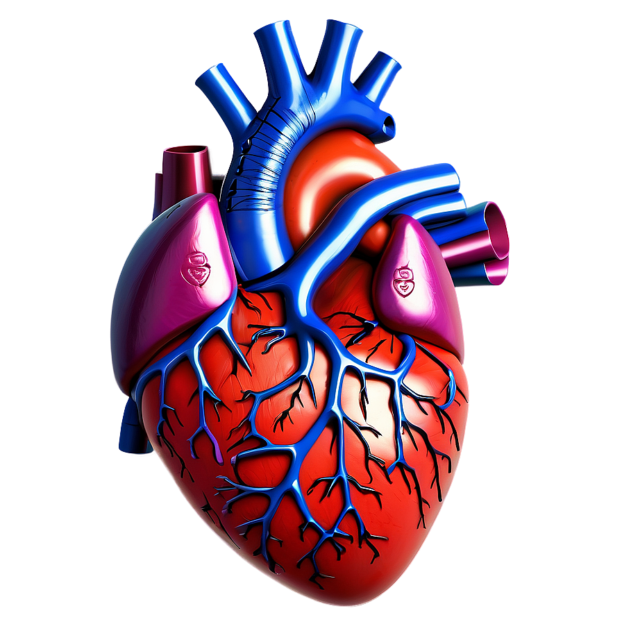 Anatomical Heart With Veins Png Tsi65 PNG Image