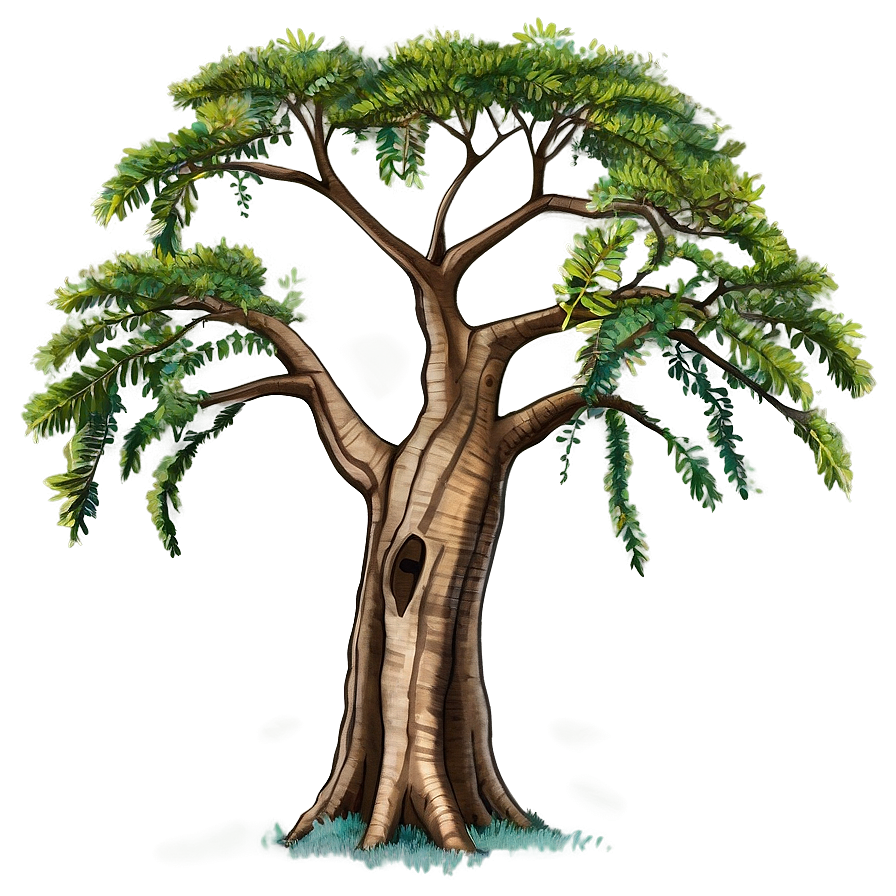 Ancient Acacia Tree Illustration Png Psf PNG Image