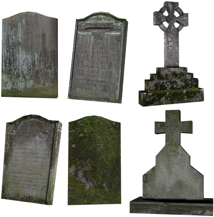 Ancient Gravestones Collection PNG Image