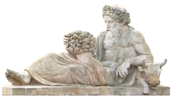 Ancient Greek Sculpture Dionysusand Satyr PNG Image