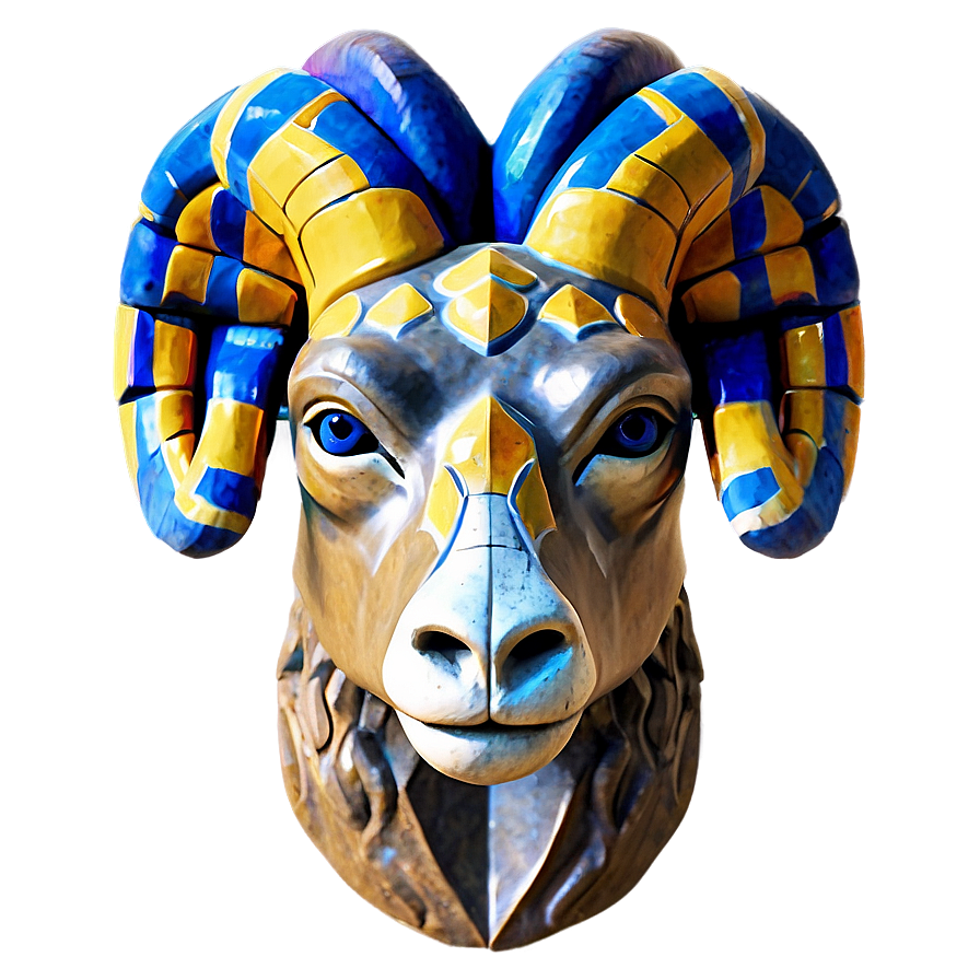 Ancient Ram Head Statue Png 06292024 PNG Image