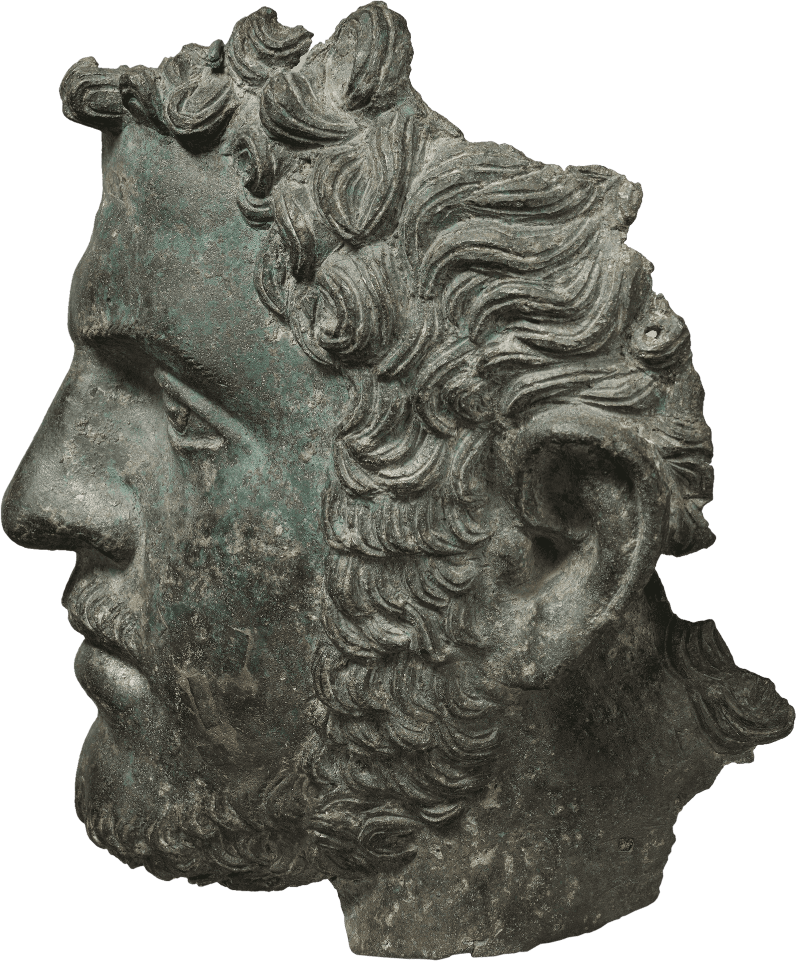 Ancient Roman Bronze Bust PNG Image