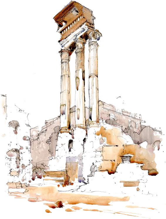 Ancient_ Roman_ Columns_ Sketch.png PNG Image