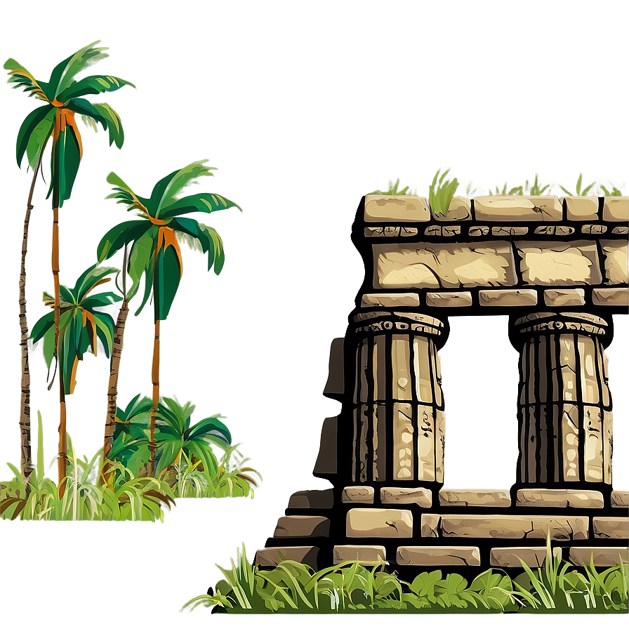 Ancient Ruins In Jungle Landscape Png Vlp PNG Image