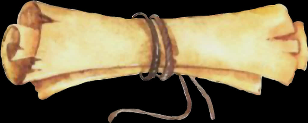 Ancient Scrollwith Leather Straps PNG Image