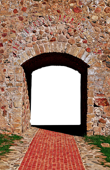 Ancient Stone Archway Entrance PNG Image