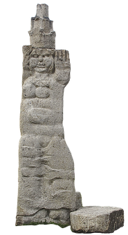 Ancient Stone Statue Carving PNG Image