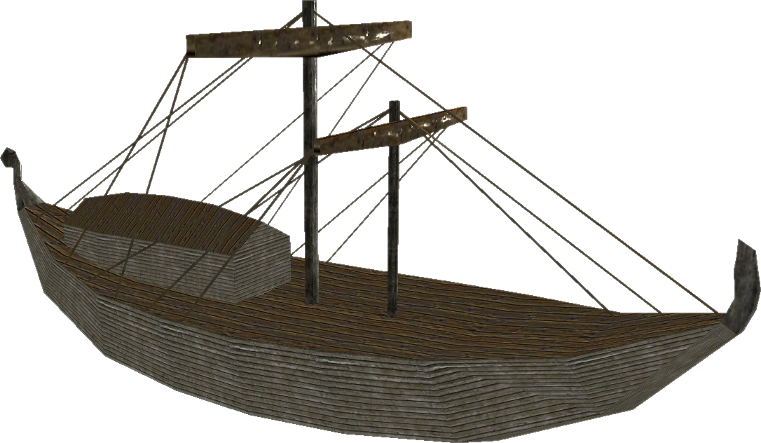 Ancient Wooden Ship Model PNG Image