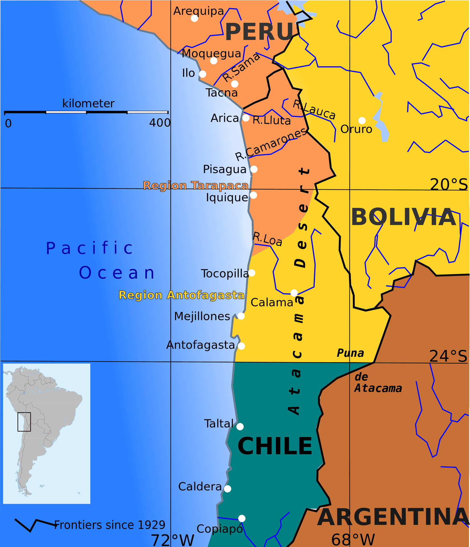 Andean Border Conflict Map PNG Image