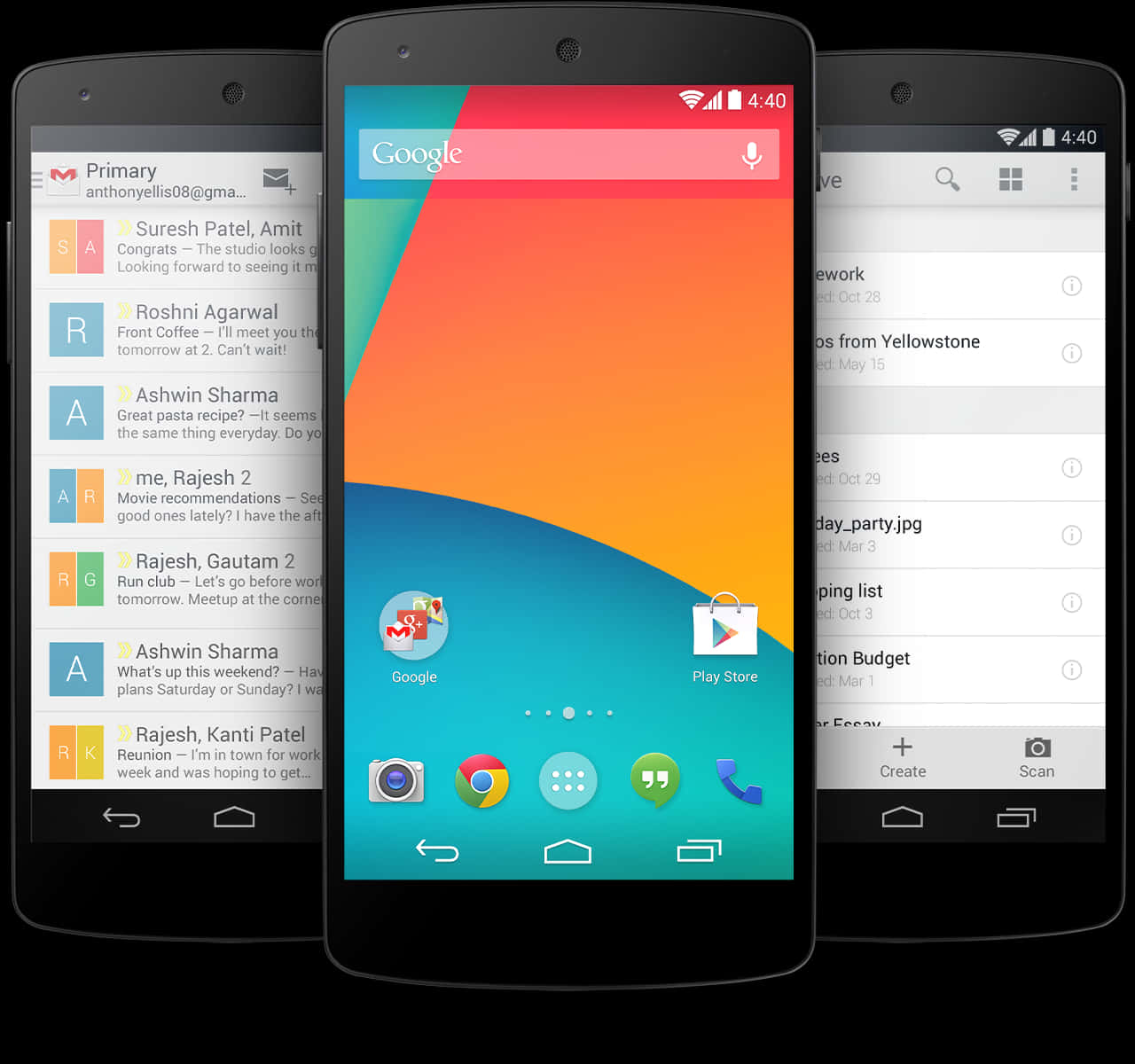 Android Smartphones Displaying Interface PNG Image