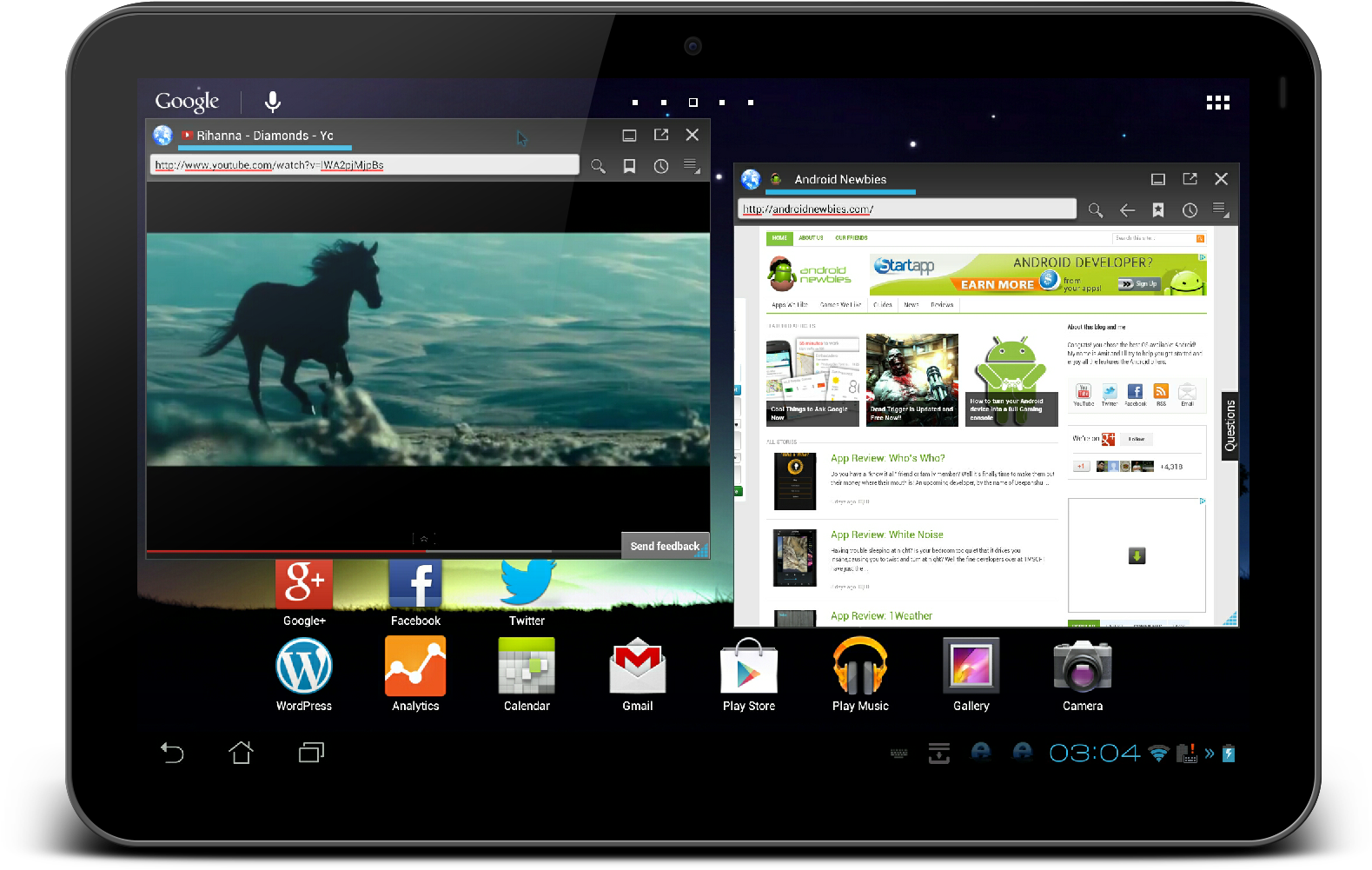 Android Tablet Multi Window Feature PNG Image