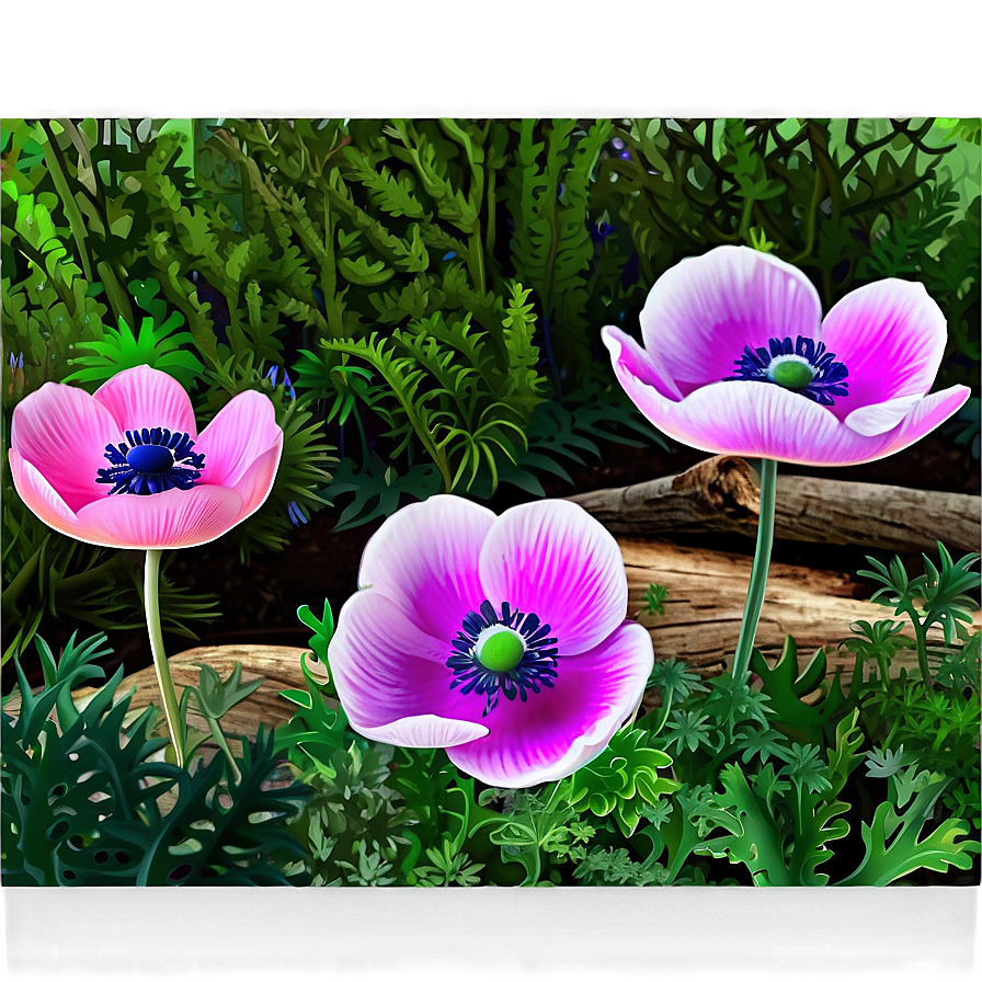 Anemone Garden Scene Png Idr PNG Image