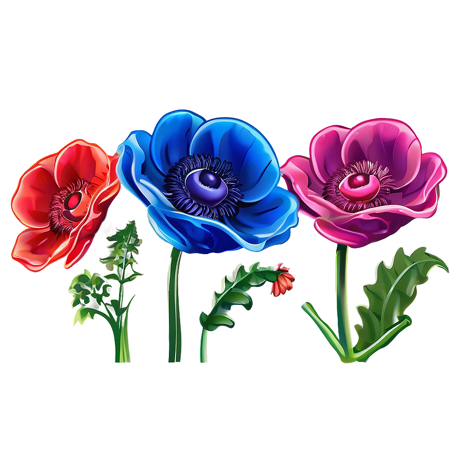 Anemone Vector Art Png 06252024 PNG Image