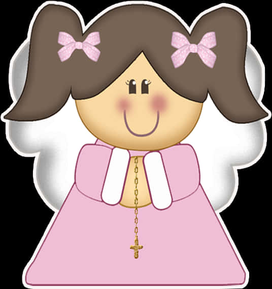 Angel Cartoon Baptism Celebration PNG Image