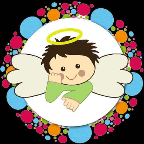 Angel Cartoon Baptism Invitation Design PNG Image