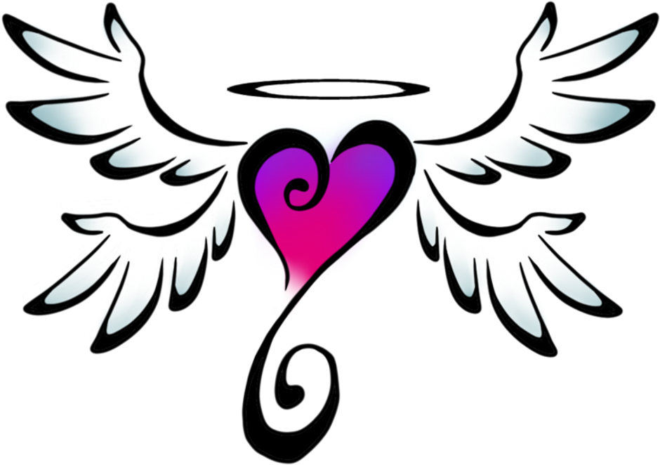 Angel Heart Tattoo Design PNG Image