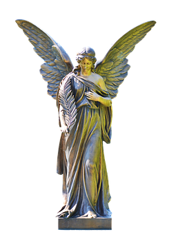 Angel Statue Graceful Pose PNG Image