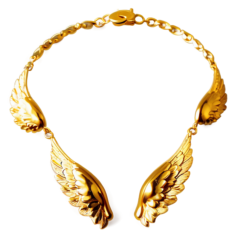 Angel Wing Gold Necklace Png Fpi PNG Image