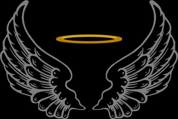 Angel Wingsand Halo Graphic PNG Image