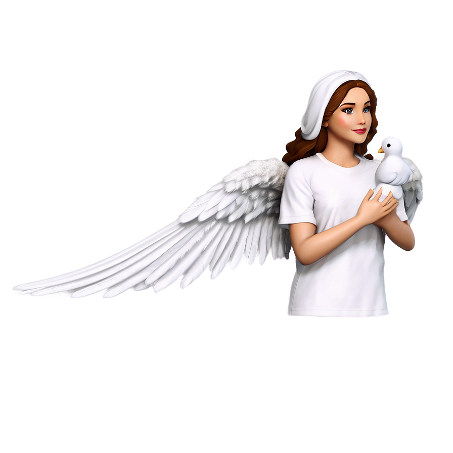 Angel With Dove Png Yvr62 PNG Image