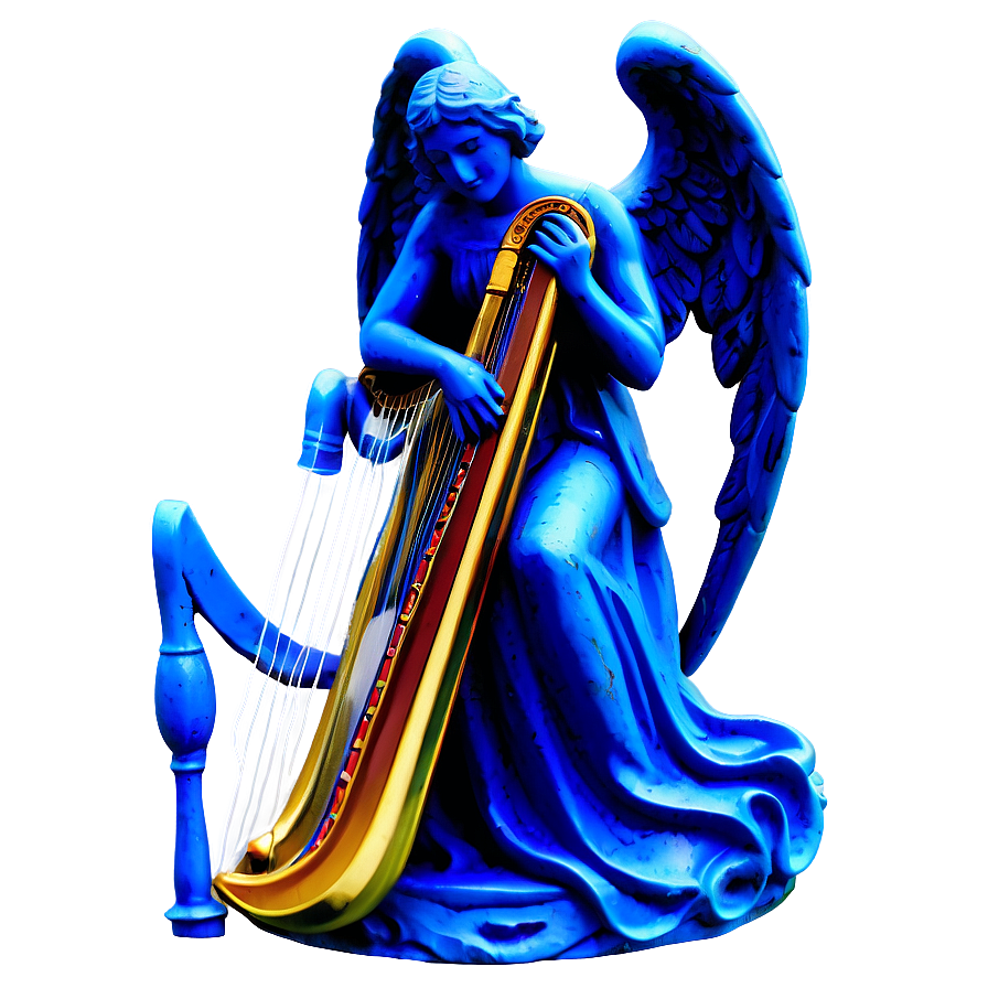 Angel With Harp Figure Png Igg PNG Image