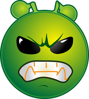 Angry Alien Emoticon PNG Image