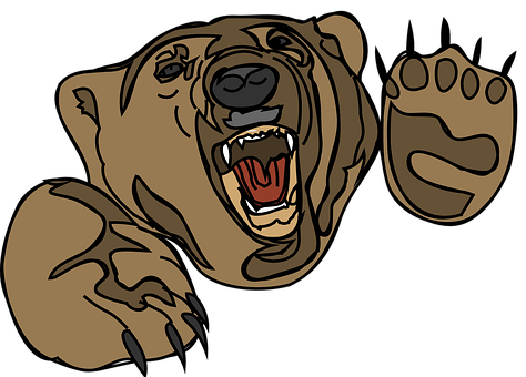 Angry Bear Illustration PNG Image