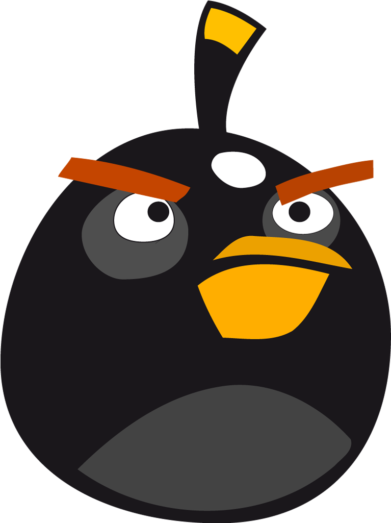 Angry Bird Black Character Illustration PNG Image