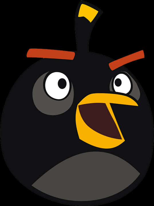 Angry Birds Black Bird Graphic PNG Image