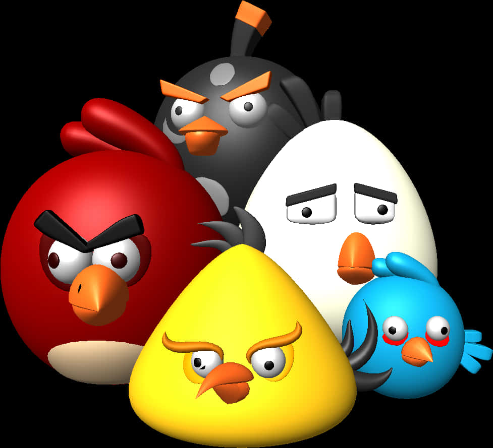 Angry Birds Characters Group PNG Image