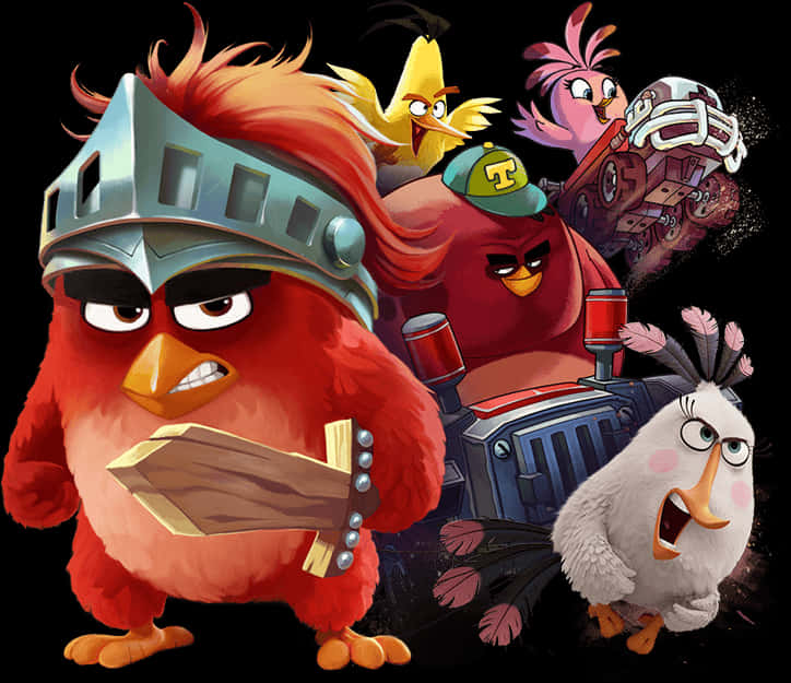 Angry Birds Characters Showcase PNG Image