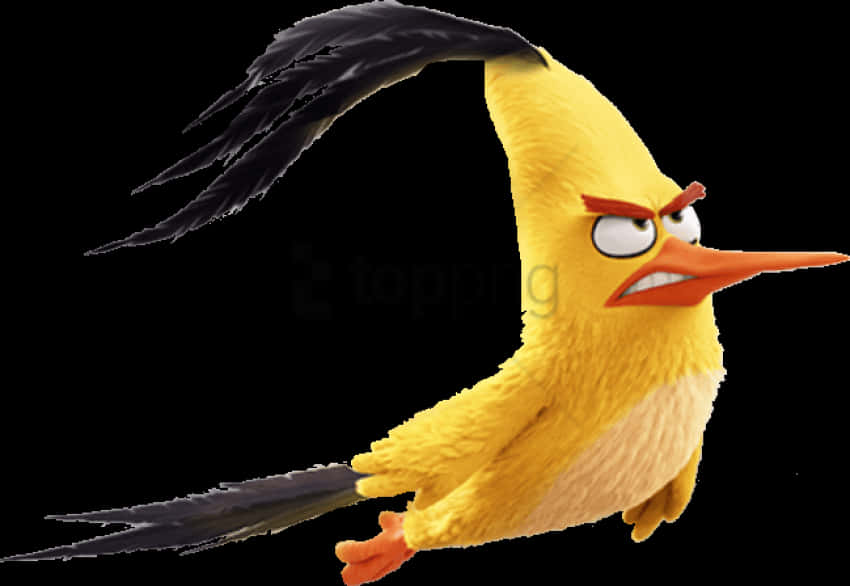 Angry Birds Yellow Bird In Flight PNG Image