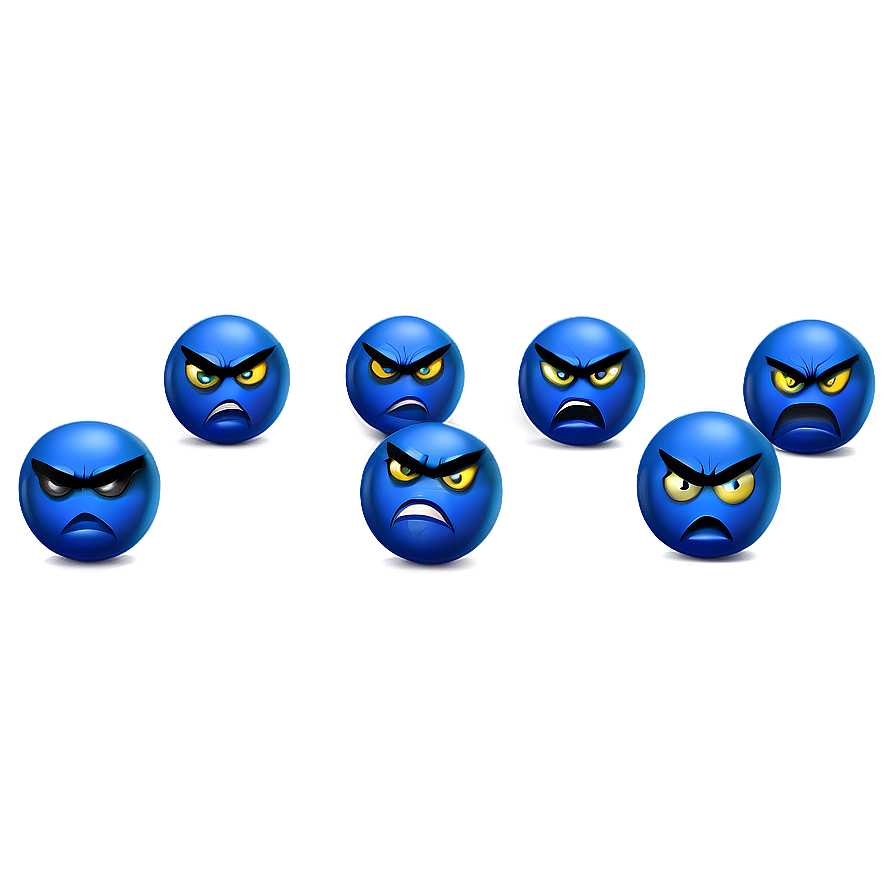 Angry Blue Emoji Png Rwv PNG Image