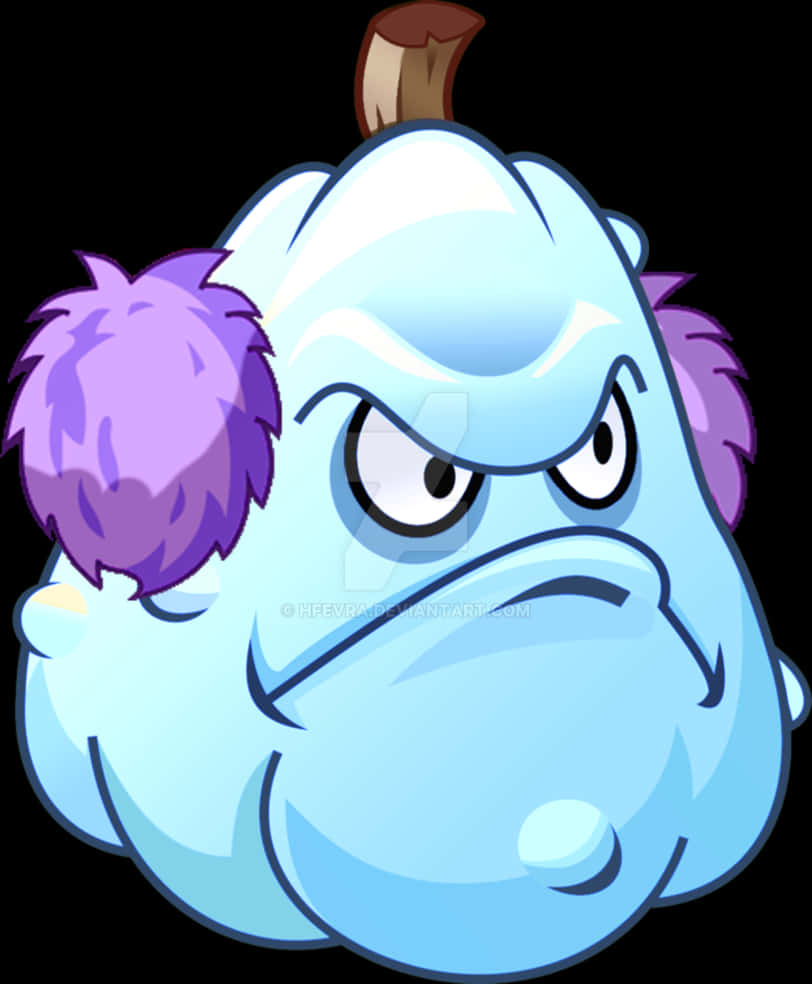 Angry_ Blue_ Ice_ Ghost_ Cartoon PNG Image