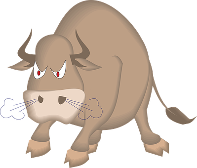 Angry Cartoon Bull PNG Image