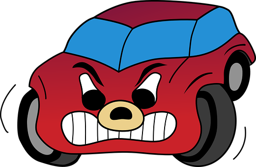 Angry Cartoon Car Character PNG Image