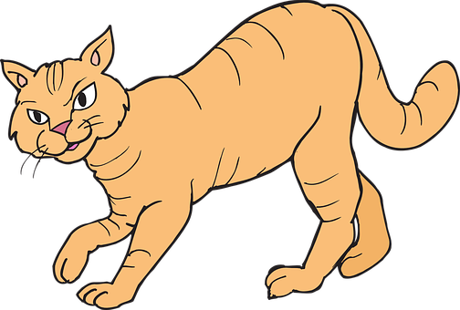 Angry Cartoon Cat_ Walking PNG Image